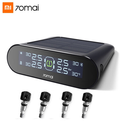

Xiaomi 70mai TPMS Tire Pressure Sensor Monitoring Systerm Solar Power Bluetooth LCD Display Car Security Alarm Tyre Pressure