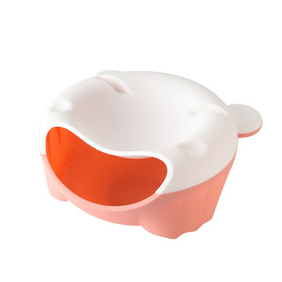 

Lazy Bear Design Double Layer Fruit Plate with Cellphone Stand Holder Snacks Seeds Dish Container Storage Box Style 1 Blue