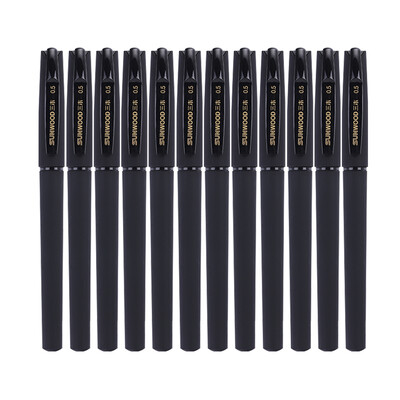 

SUNWOOD 05mm Black Gel Pen G-848 12 Pack