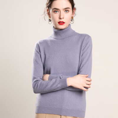 

QIANMUCHUN Womens High Lapel Cashmere Sweater Comfort Soft 5782