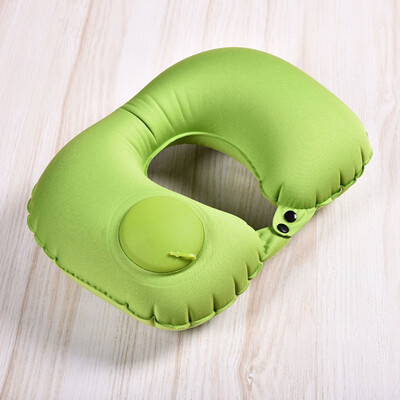 

U-Shape Automatic Inflatable home Travel Pillow Neck Pillow Rest Air Inflatable Pillows Neck Cushion Travel Folding Press Type Pil