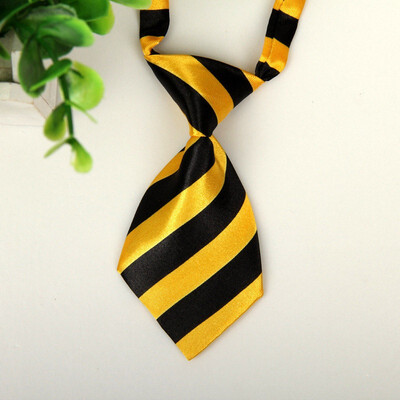 

Small Dog Cat Pet Stripe Bow Tie Neck Tie White Collar