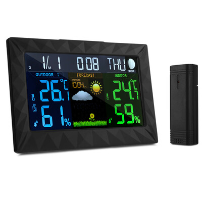 

Digital Color Forecast Weather Station with Indoor Outdoor Wireless Sensor Temperature Humidity Barometric Pressure Gauge