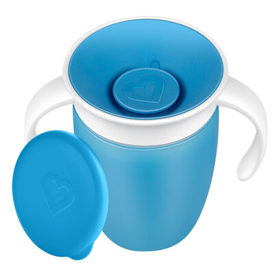 

Munchkin Childrens Cup Baby Learning Cup Mackenzie Drinking Water Training Cup with lid with handle 204ml Sky Blue