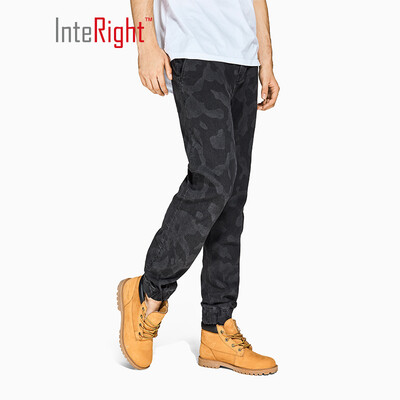 

jeans male trend camouflage laser printed bouquet feet jeans deep gray ash 36 yards