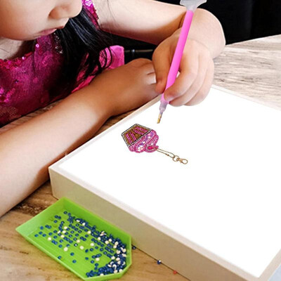 

4pcs DIY Keychain Diamond Painting Cake Ice Cream Key Ring Pendant Gift