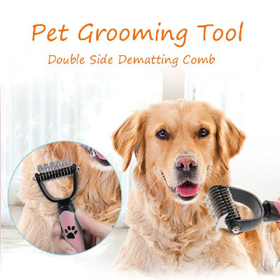 

Pet Grooming Tool Double Side Dematting Comb Remove Undercoat Mats Tangles Shedding Brushes for Dogs&Cats Pets
