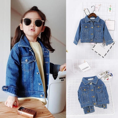 

Kids Baby Girls Denim Jean Fall Jacket Button Coat Outwear Tops Clothes 1-6Y
