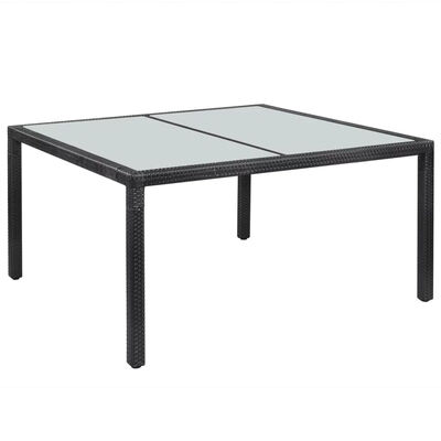 

Outdoor Dining Table Poly Rattan 59"x354"x295" Black