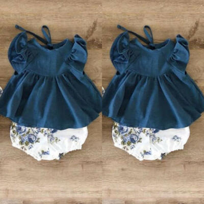 

Cute Newborn Infant Baby Girl Tops Dress Floral Harem Short Pants Summer Clothes