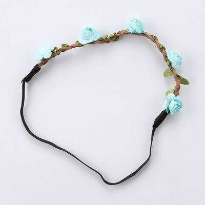 

Boho Fabric Festival Wedding Party Garland Forehead Hair Women Flower Head Band
