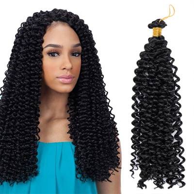 

814" Hair Extensions Water Wave Synthetic Crochet 3 BundlesSet Wavy Braiding Hair Weave For Women Ladies Beauty