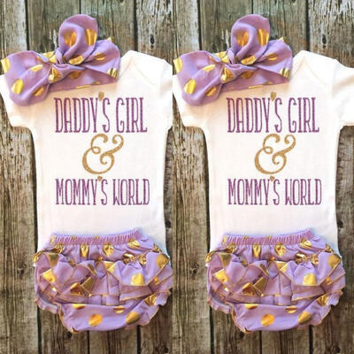 

3pcs Outfits Set Newborn Toddler Infant Kids Baby Clothes RompersPantsHeadband