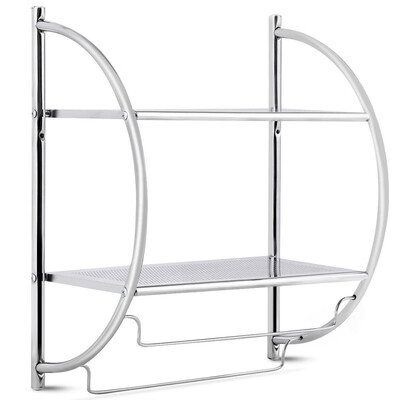 

2-Tier Wall Mount Shower Organizer Towel Storage Rack