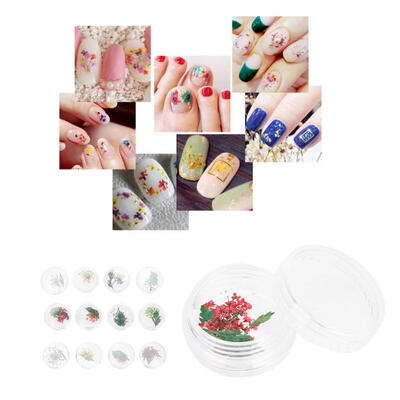 

Greensen 12Colors Nail Natural Dry Flower Decor Manicure Floral Sticker Nail Art DIY Tool