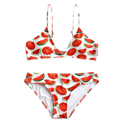 

Low Cut Watermelon Print Bikini Set
