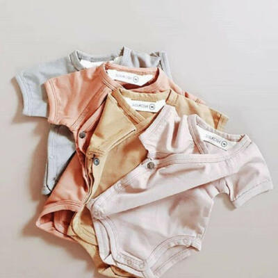 

UK Newborn Infant Baby Girl Clothes Short Sleeve Romper Summer Solid Outfit 0-2Y