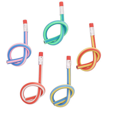 

5PCS Colorful Magic Bendy Flexible Soft Pencil with Eraser Gift Kids Writing