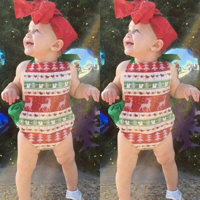 

Christmas Newborn Baby Girls Romper Bodysuit Jumpsuit Outfits Sunsuit Clothes