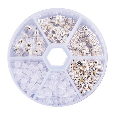 

PH PANDAHALL 250 PcsBox Earnut Sets Earring Backs Earring Stoppers Ear Stud Findings