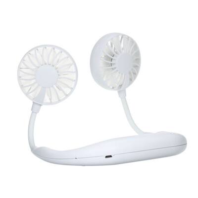 

New USB Rechargeable Wearable Portable Hand Free Neckband Fan Personal Mini Neck Double Fans 3 Speed Adjustable for Home Office