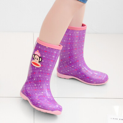 

PaulFrank big mouth monkey in the tube fashion color waterproof rubber rain boots PF1013 purple love 37