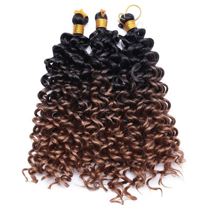 

814" Hair Extensions Water Wave Synthetic Crochet 3 BundlesSet Wavy Braiding Hair Weave For Women Ladies Beauty