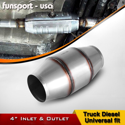 

4" InletOutlet Universal Fit Catalytic Converter For Truck High Flow 60011 Diesel Cat Stainless Steel 810400
