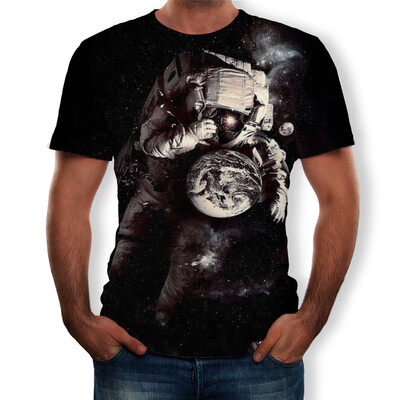 

3D Astros Print Short Sleeve Men\s T-shirt