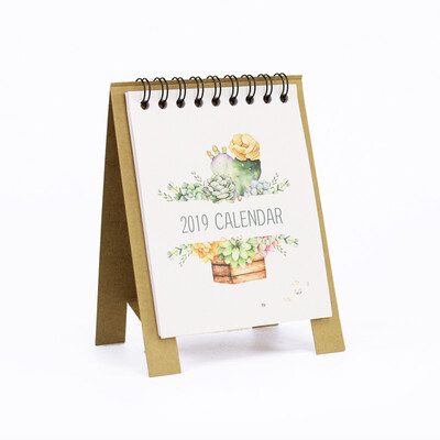 

New Year Mini Paper Flamingo 2019 Calendar Desk Planner Schedule Diary Office Supplies Stationery