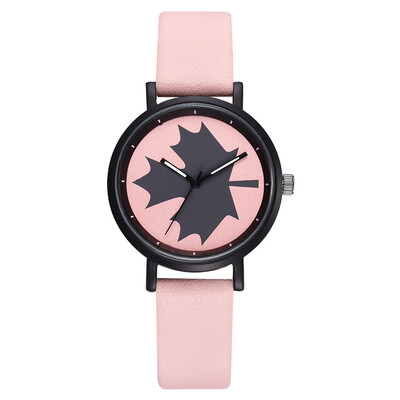 

Fashion casual ladies watch PU with maple leaf print fashion watch