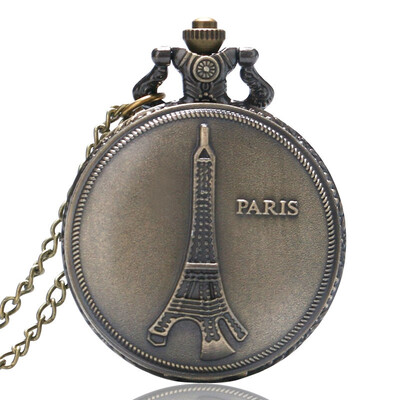 

REEBONZ Vintage Paris Quartz Pocket Watch Necklace Pendant