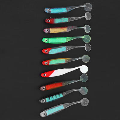 

Greensen 10PCS 105cm5g PVC Soft Fishing Lures Colorful 3D T-Tail Baits Fisher Tackle Accessory