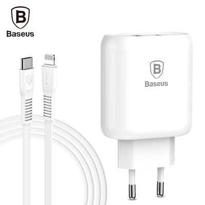 

Baseus Bojure Series Charging Set 32W Type-C PD30&USB Quick Charger Type-C to 8 Pin Cable
