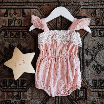 

Newborn Infant Baby Girls Stars Print Clothes Ruffle Sleeves Romper 1Pc Outfit