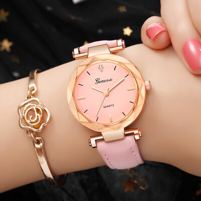 

New Fashion Geneva Brand Simple Rhinestone Watches Women ladies casual dress quartz wristwatch reloj mujer 533