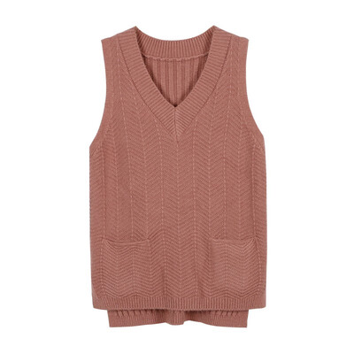 

The new autumn outfit 2018 loose v-neck knitting Female vest vest