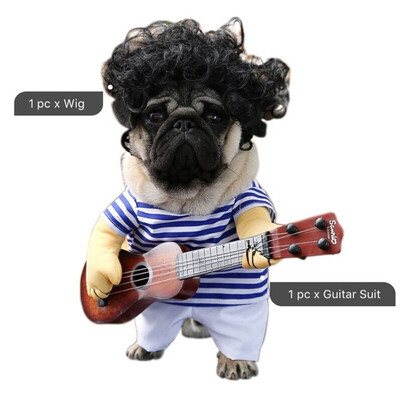 

Guitarist Dog Clothes For Small Dogs Winter French Bulldog Jacket Standing Dog Halloween Costume Chihuahua Pet Clothes