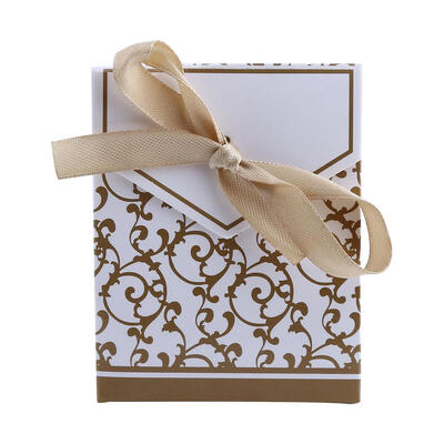 

Wedding Candy Paper Bag2 Colors 10PCS Elegant Wedding Party Favor Gift Candy Boxes Paper Bags Ribbon Type Hot Sale