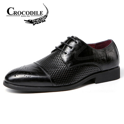 

Crocodile Shirt CROCODILE Business Breathable Comfortable Wearable Mens Leather Shoes Black 40