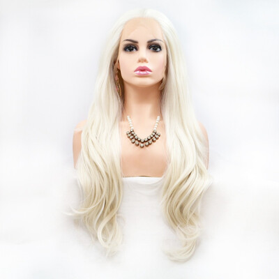 

Amazing Star Lace Frontal Wigs Long Wavy Hair 13x3 Heat Resistant Hand Tied Lace Frontal Synthetic Hair Blonde Color