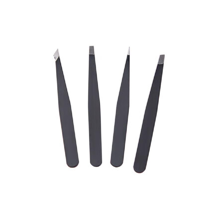 

4pcs Eyebrow Tweezers Stainless Steel Hair Removal Makeup Tool Kit Point TipSlant TipFlat Tip
