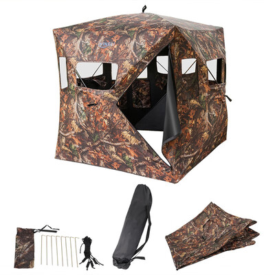 

Ktaxon Ground Deer Hunting Blinds Portable Waterproof Camouflage Hunting Tent with Carrying Bag Enough for 2-3 Person Hunt