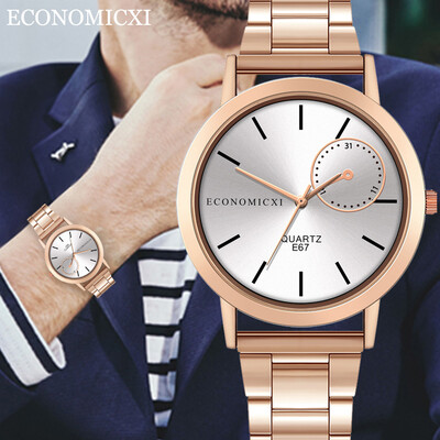 

Gobestart Business Men Stainless Steel Band Sport Quartz Casual Watch