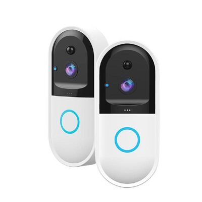 

WiFi Video DoorBell Wireless Home Security Camera HD 720P Visual Real-time Intercom Video Bell with 166 Degree Lens PIR Motion De