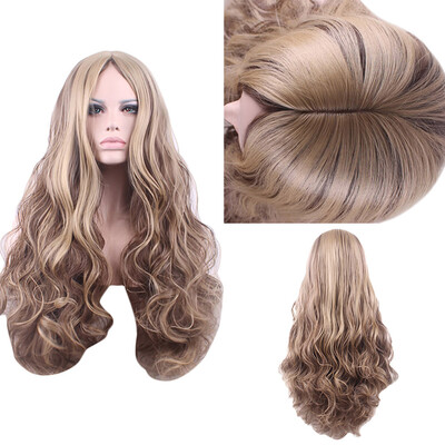 

〖Follure〗Women Blonde Gradient Long Curly Wig Synthetic Wavy Hair Heat Resistant Wigs