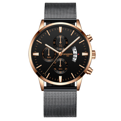 

Gobestart Luxury Quartz Sport Military Stainless Steel Dial Band Wrist Watch