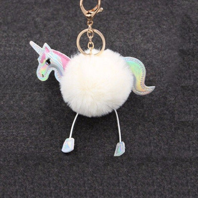 

Outdoor Cute Pom Unicorn Fur Ball Keychains Pendant