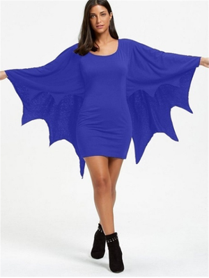 

Pure color bat sleeve skirt