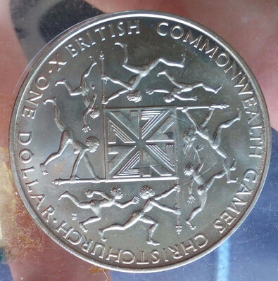 

38mm Commonwealth Games New Zealand 1 Dollar 1974 Commemorative Jubilee Coin